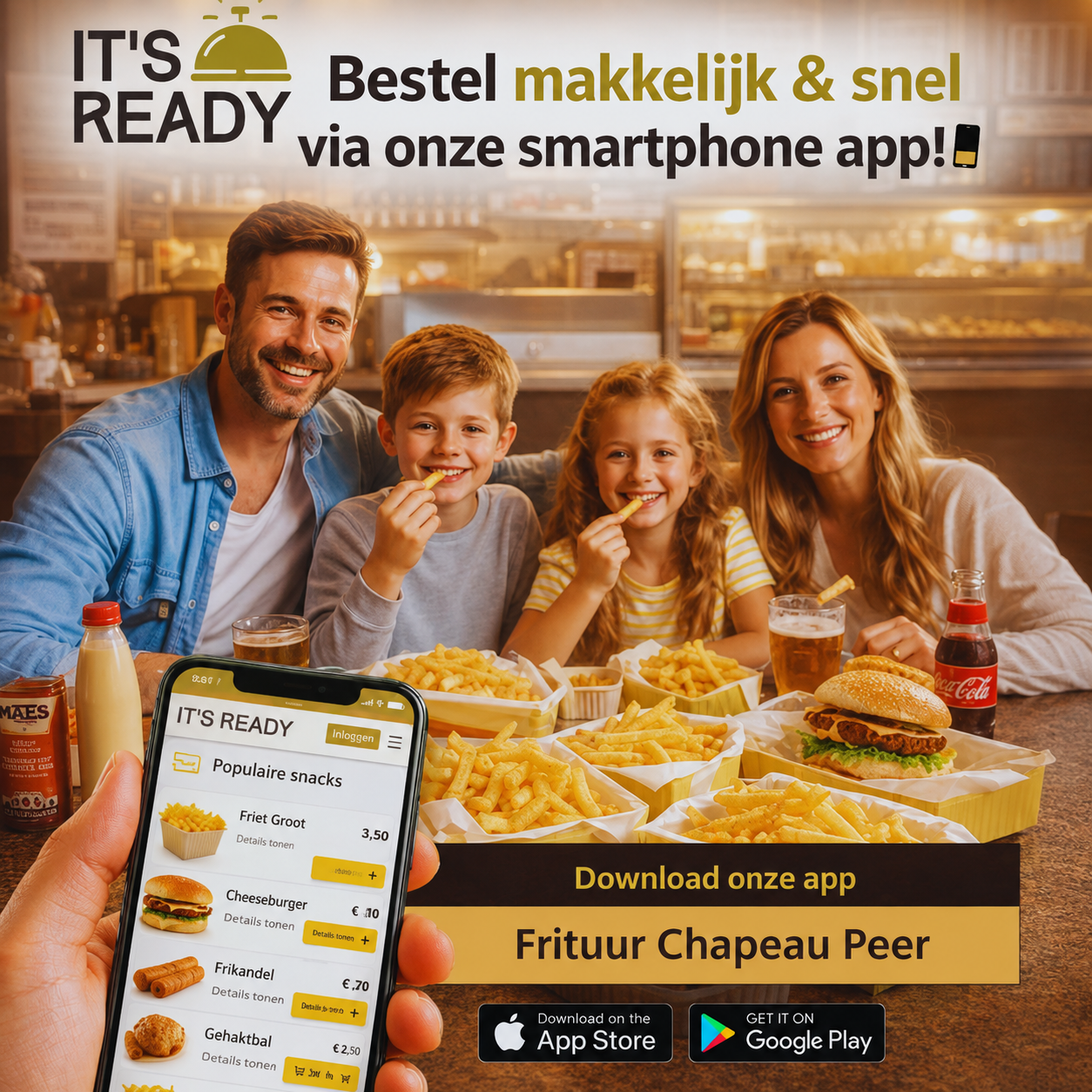 Voorstelling van onze bestel-app van Frituur Chapeau in Peer
